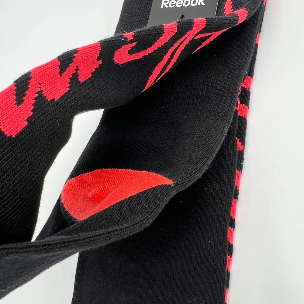 Reebok NHL Calgary Flames Womens Knee High‎ Socks 2 Pack Red Black OSFA